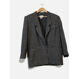 VTG Calvin Klein Studio Women 100% Wool Cardigan Jacket Pockets Lined Size 14.